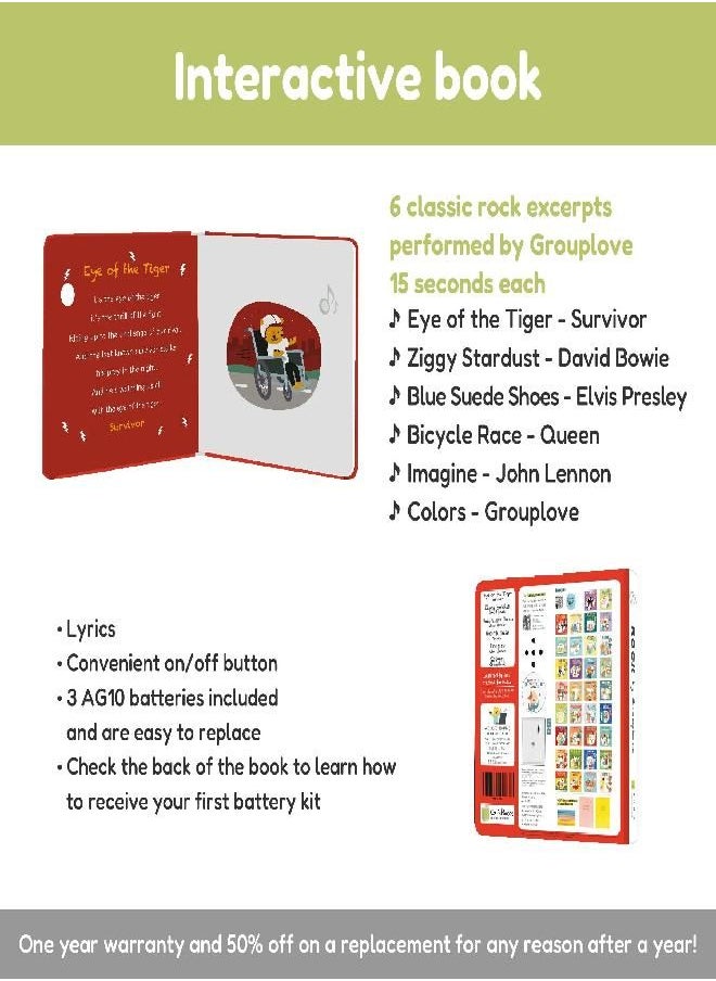 Cali's Books Rock Grouplove - Sound Book for Toddlers 1-3 - Musical Book for Toddlers 1-3 with Classic Rock Songs. Great Interactive Book and Gift for Little Rock Fans