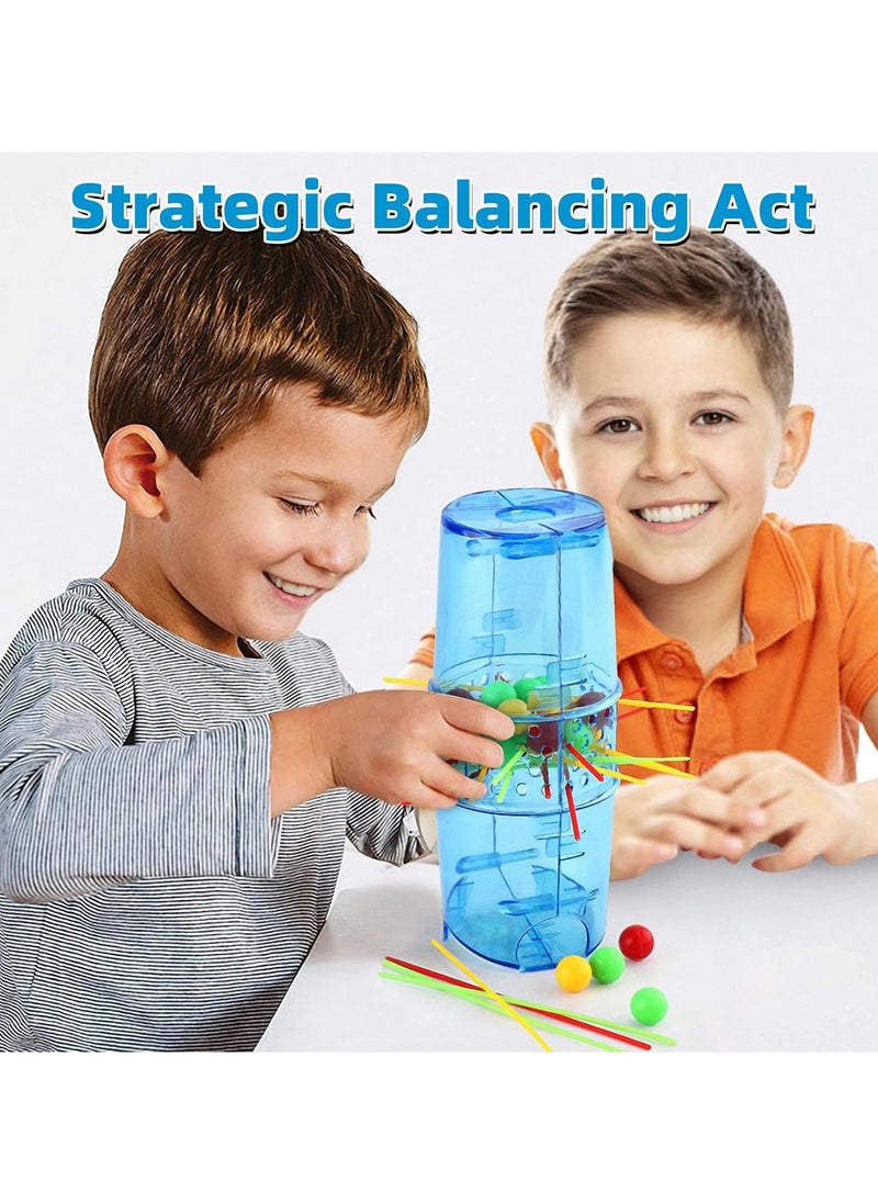 Parent-Child Entertainment Children'S Game, Family Game Suitable For Children And Adults, Simple Rules, Don'T Let The Marbles Fall, Suitable For 2-4 Players (Draw Beads)