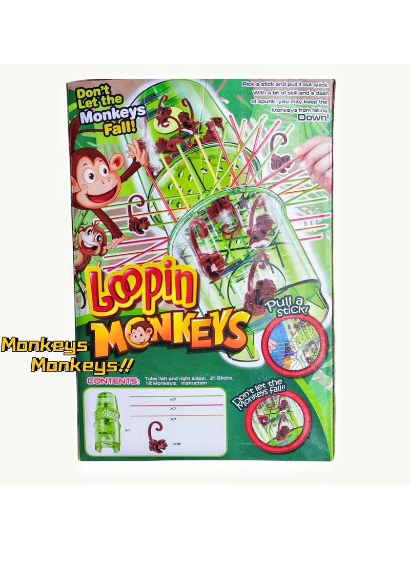 Parent-Child Entertainment Children'S Game, Family Game Suitable For Children And Adults, Simple Rules, Don'T Let The Marbles Fall, Suitable For 2-4 Players (Lottery Monkey)