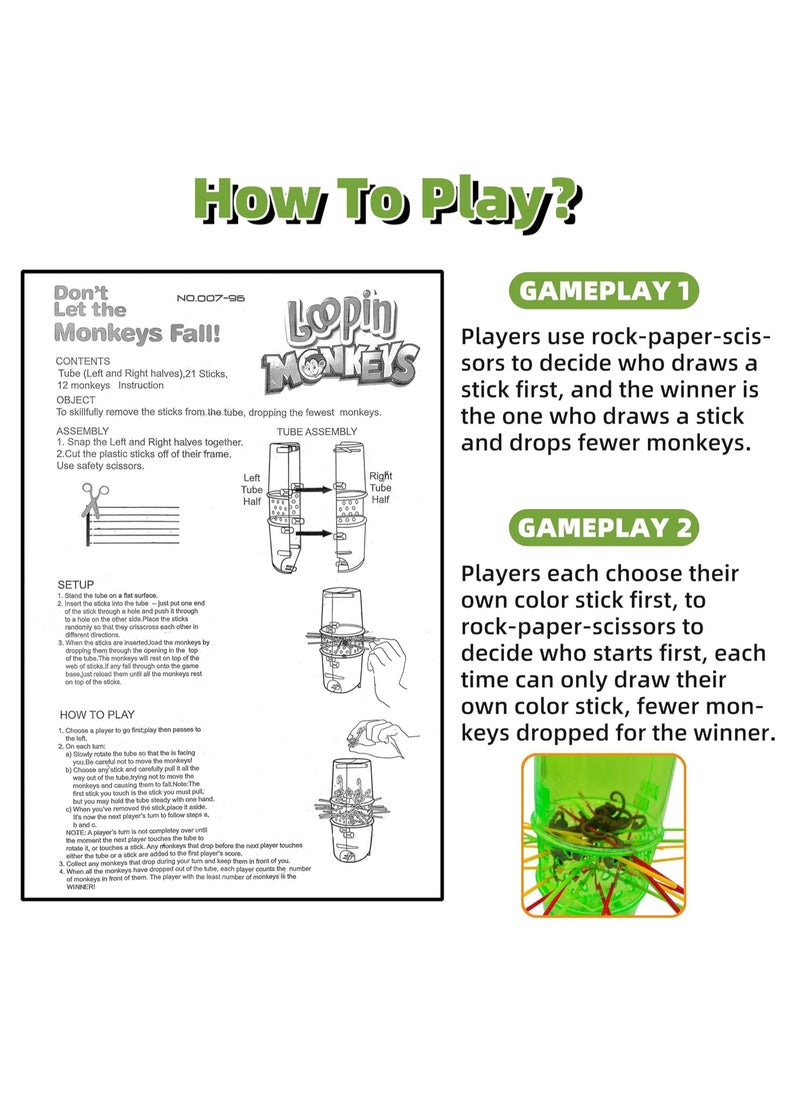 Parent-Child Entertainment Children'S Game, Family Game Suitable For Children And Adults, Simple Rules, Don'T Let The Marbles Fall, Suitable For 2-4 Players (Lottery Monkey)