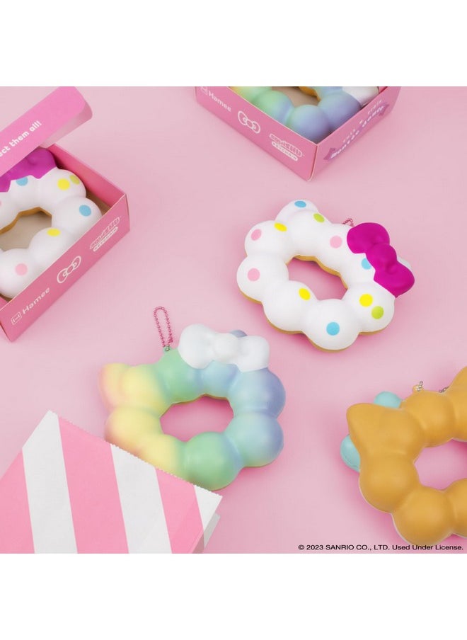 Hello Kitty Cute Mochi Donut Squishu Squishy Toys - Slow Rising Squishy Toy Keychain For Party Favors, Stress Ball, Birthday Gifts, Kawaii Squishy For Kids, Girls, Boys, Adults - Rainbow