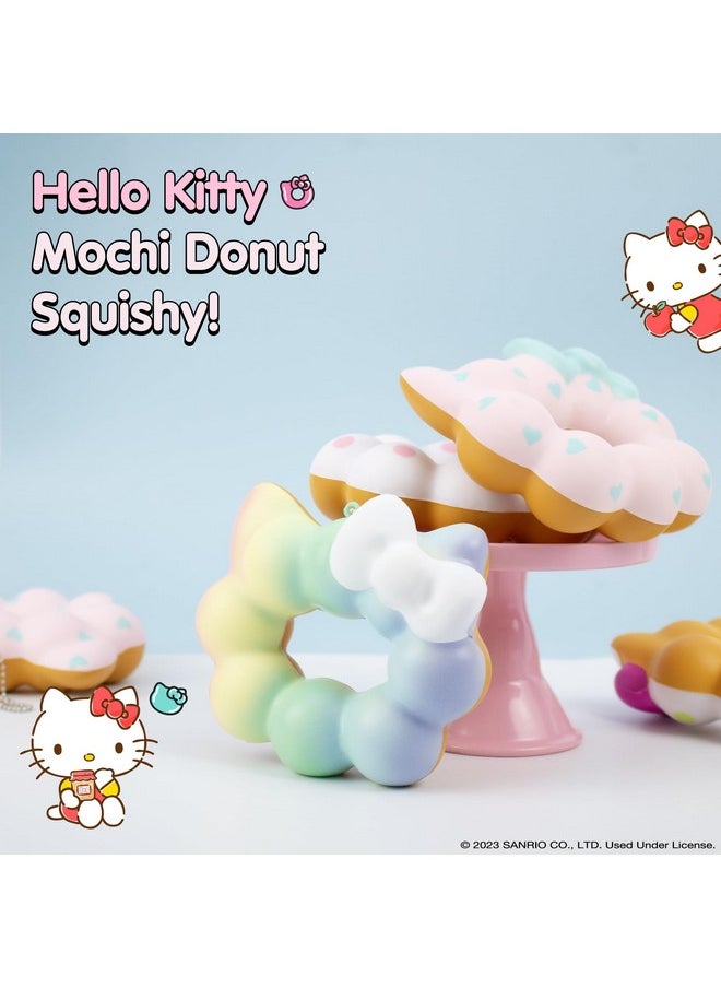 Hello Kitty Cute Mochi Donut Squishu Squishy Toys - Slow Rising Squishy Toy Keychain For Party Favors, Stress Ball, Birthday Gifts, Kawaii Squishy For Kids, Girls, Boys, Adults - Rainbow