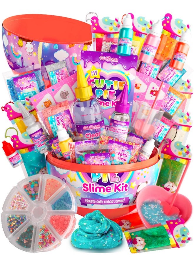 My Cutie Pie Slime Kit, Fun Slime Making Kit For Girls To Make Butter Slime And Slime For Girls Keychains, Sensory Slime Kits For Girls, Ideal And Thanksgiving Gift For Kids