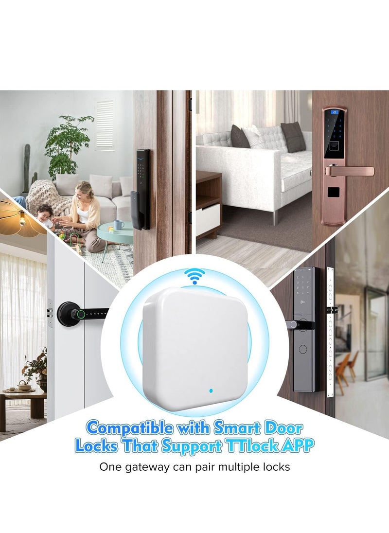 Smart Wi-Fi Gateway, G2 Hub for Keyless Entry Door, Paired with Smart Door Lock to Realize APP Remote Control Support Voice and Remote Control with TT Lock App, Compatible with Alexa and Google Home