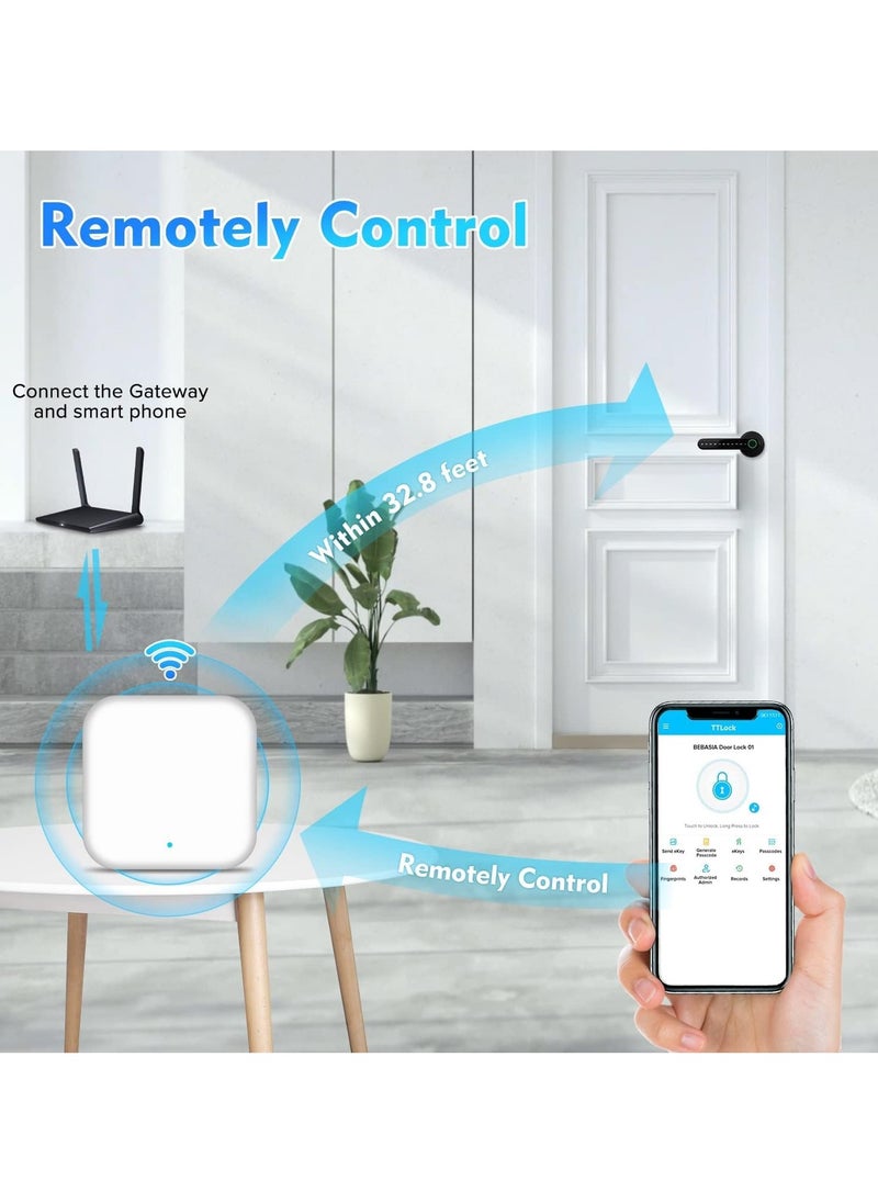 Smart Wi-Fi Gateway, G2 Hub for Keyless Entry Door, Paired with Smart Door Lock to Realize APP Remote Control Support Voice and Remote Control with TT Lock App, Compatible with Alexa and Google Home
