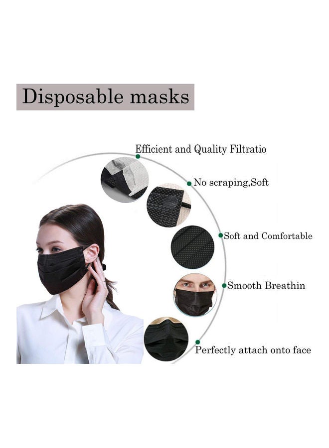 100-Piece Disposable Face Mask Black