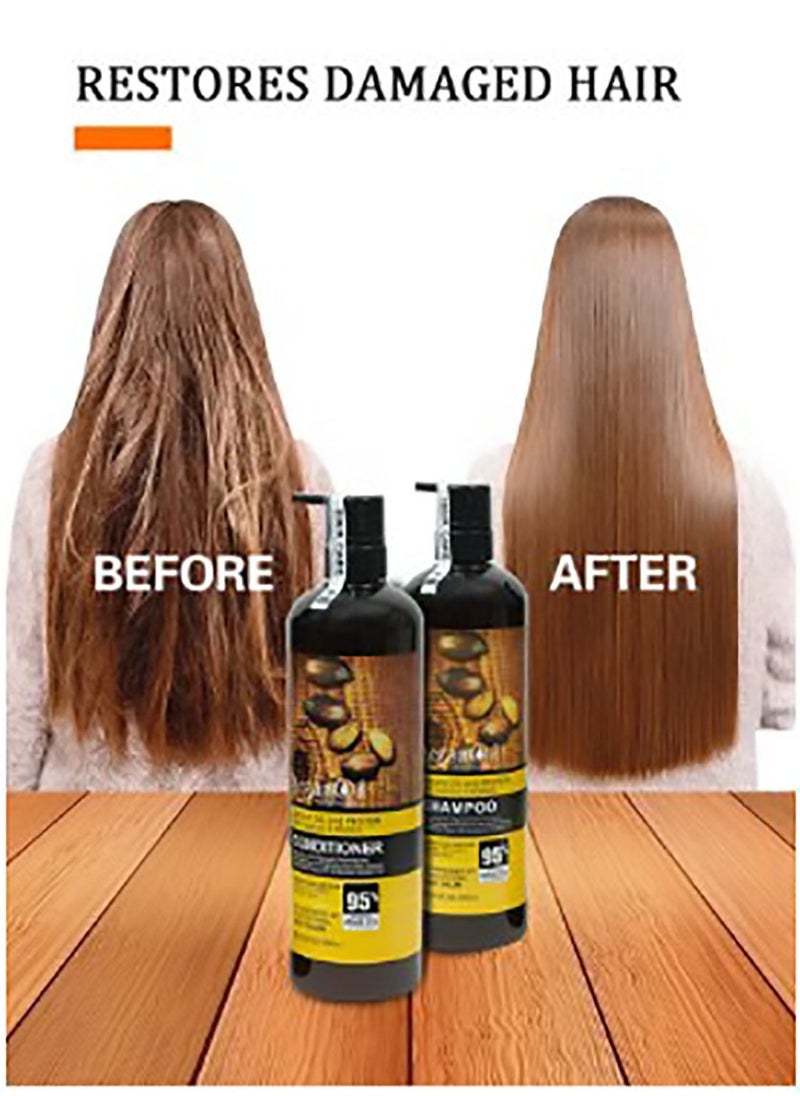 Argan Oil and Protein Shampoo and Conditioner  2 in 1 Set Sulfate Free Anti Hair Fall Renewal