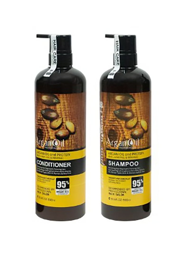 Argan Oil and Protein Shampoo and Conditioner  2 in 1 Set Sulfate Free Anti Hair Fall Renewal