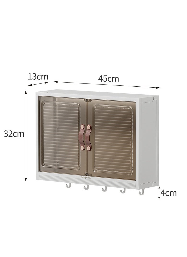 Bathroom Wall Mounted Storage Box Household Non Perforated Bathroom with Transparent Door Storage Cabinet Jewelry Shelf Kitchen Tool Storage Box