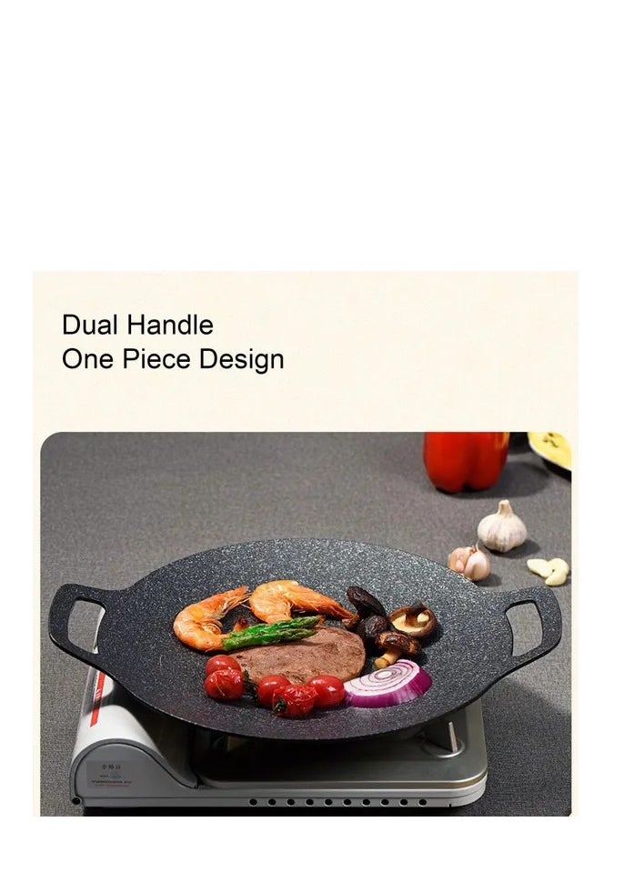 30cm Korean BBQ Grill Pan Round High Thermal Conductivity Easy To Clean Barbecue Griddle