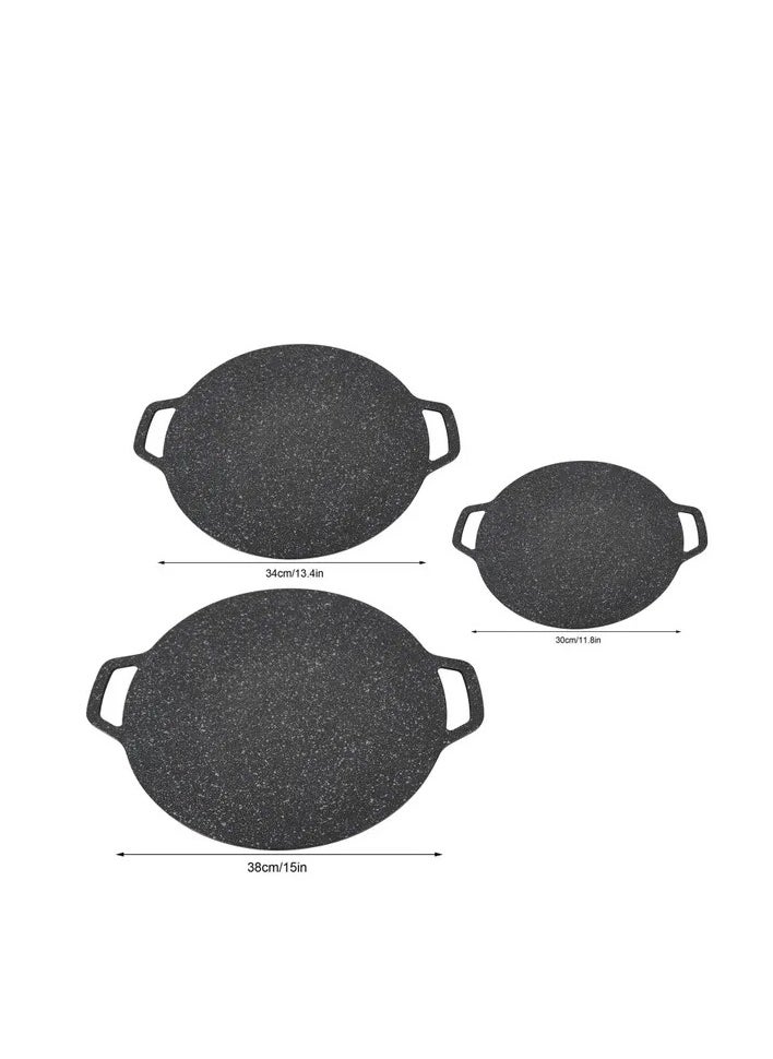 30cm Korean BBQ Grill Pan Round High Thermal Conductivity Easy To Clean Barbecue Griddle