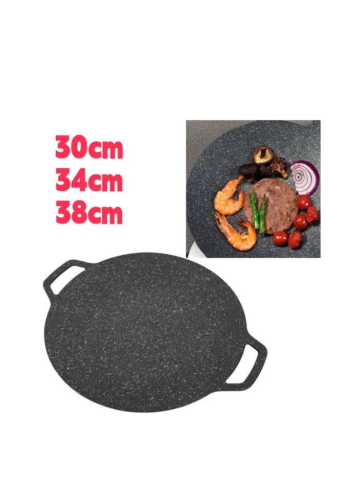 30cm Korean BBQ Grill Pan Round High Thermal Conductivity Easy To Clean Barbecue Griddle