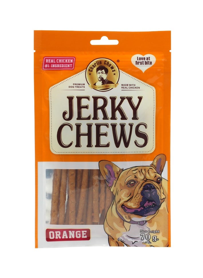 Pack of 5 Bags Charlie Jerky Chews Stick Orange Flavor Premium Dog Treats