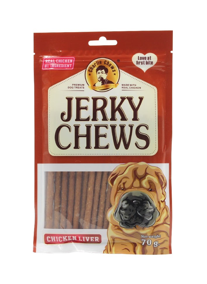 Pack of 5 Bags Charlie Jerky Chews Stick Chicken Liver Flavor Premium Dog Treats