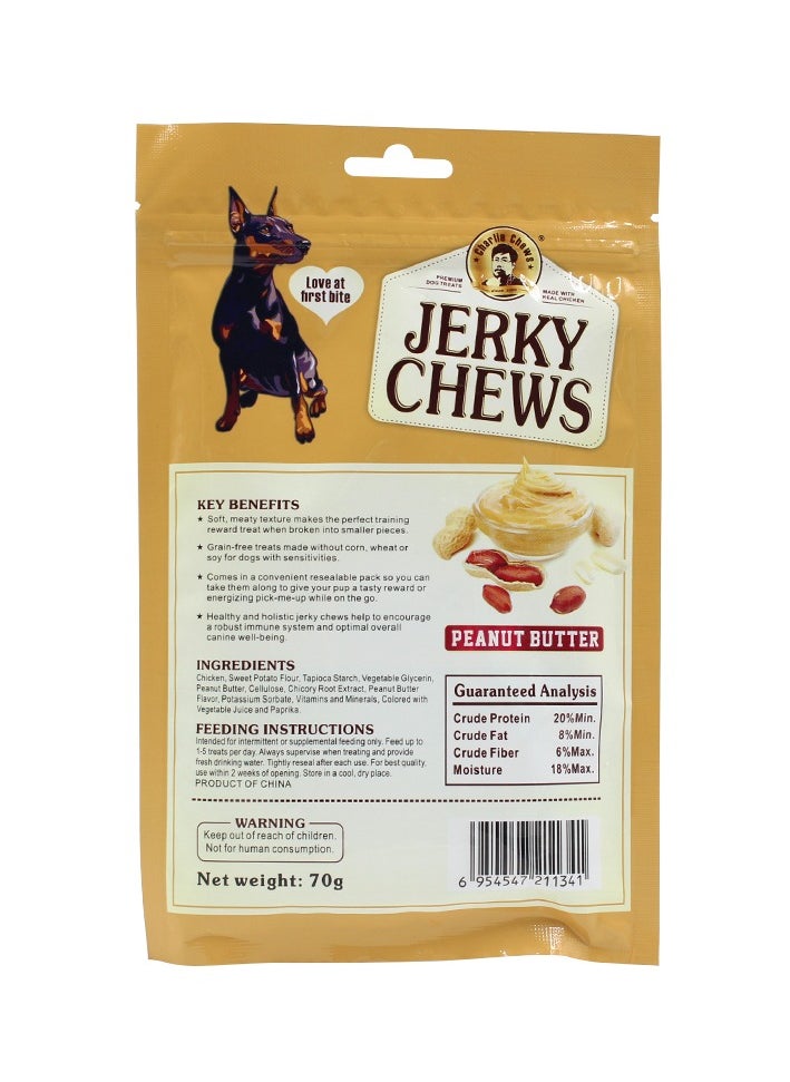 Charlie Jerky Chews Stick Peanut Butter Flavor Premium Dog Treats 70G