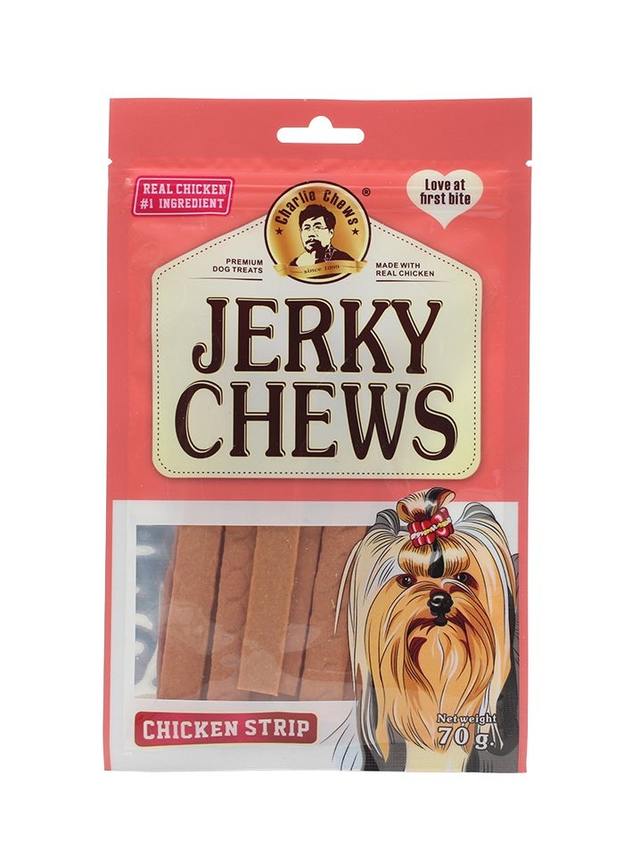 Pack of 5 Bags Charlie Jerky Chews Stick Chicken Strip Flavor Premium Dog Treats