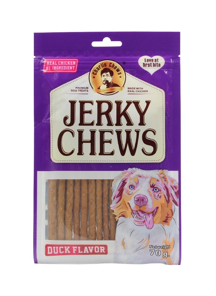 Pack of 5 Bags Charlie Jerky Chews Stick Duck Flavor Premium Dog Treats