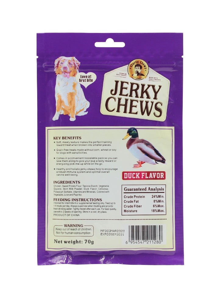 Pack of 5 Bags Charlie Jerky Chews Stick Duck Flavor Premium Dog Treats