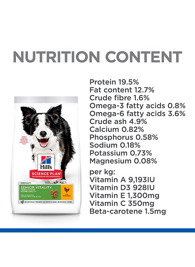 Science Plan Senior Vitality Medium Mature Adult 7+ Dog Food - 14 KG