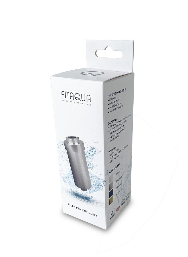 FITAQUA, In-Line Shower Filter, Anti Hair Loss, Prtoects skin from Chlorine Dryness, Irritation and feeling of tention, Easy to Install, Fits all standard hoses and taps