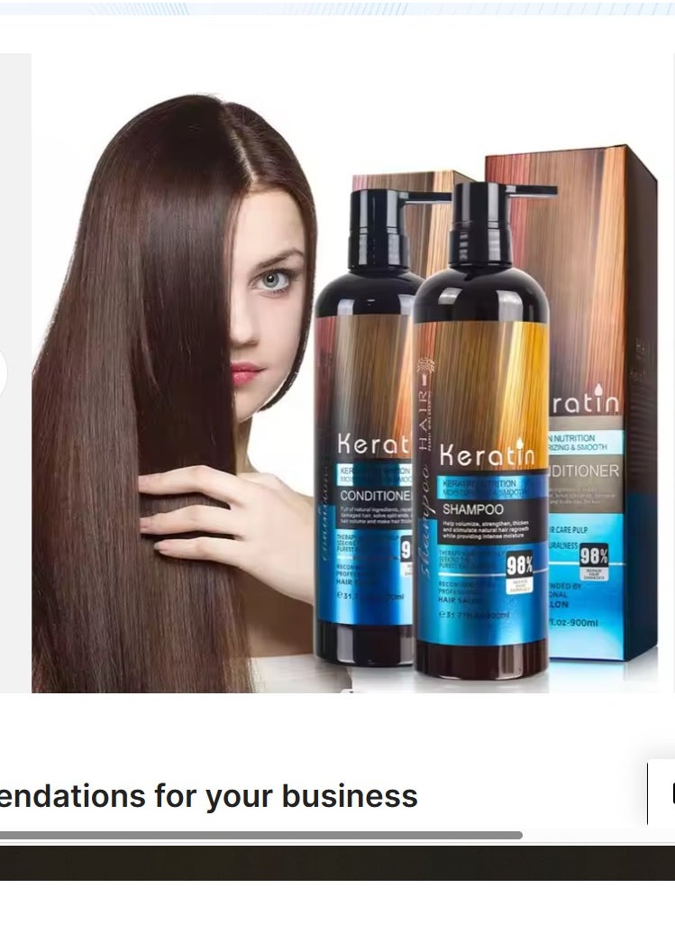 private label keratin hair care set protein natural shampoo and conditioner for women