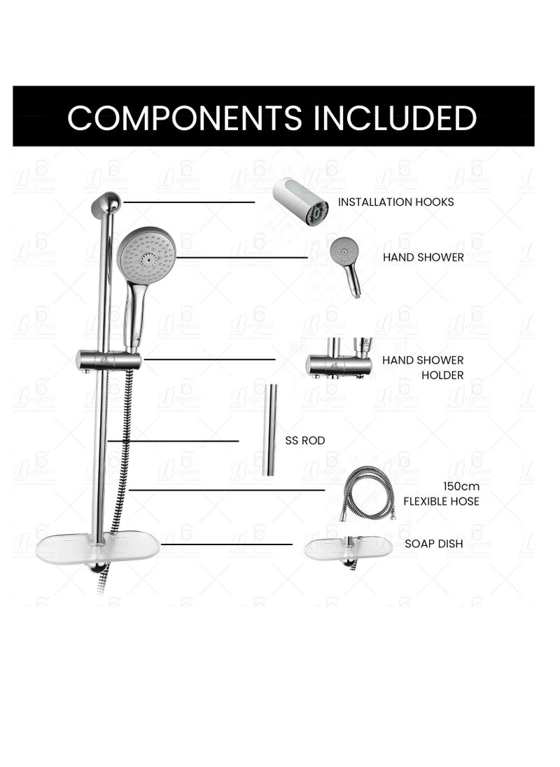 B BAGNO Tempesta Bt02, sliding bar, b bagno sliding bar wall mounted shower tempesta, shower rail