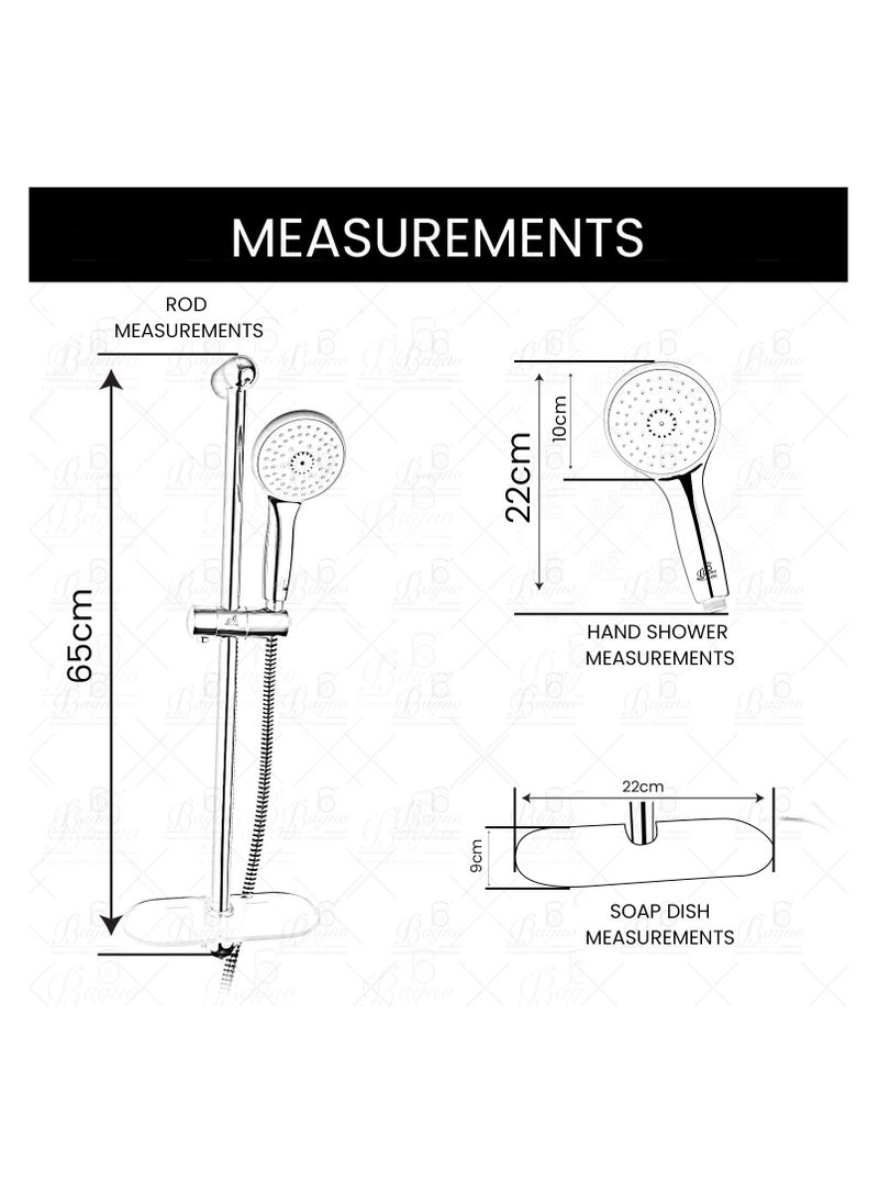 B BAGNO Tempesta Bt02, sliding bar, b bagno sliding bar wall mounted shower tempesta, shower rail