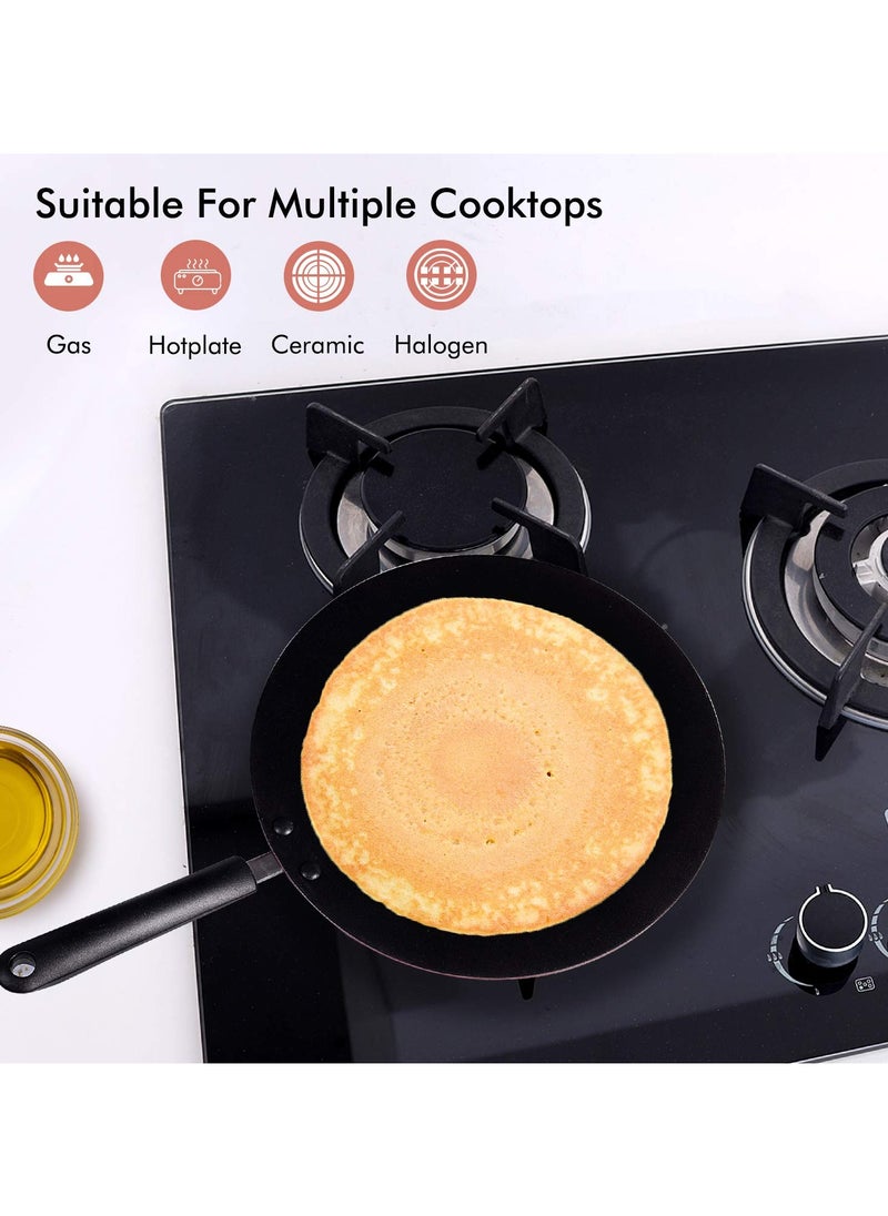 Non-Stick Curved Flat Cooking Pan (Tawa) | Versatile Pan for Roti, Crepes, Pancakes, and More