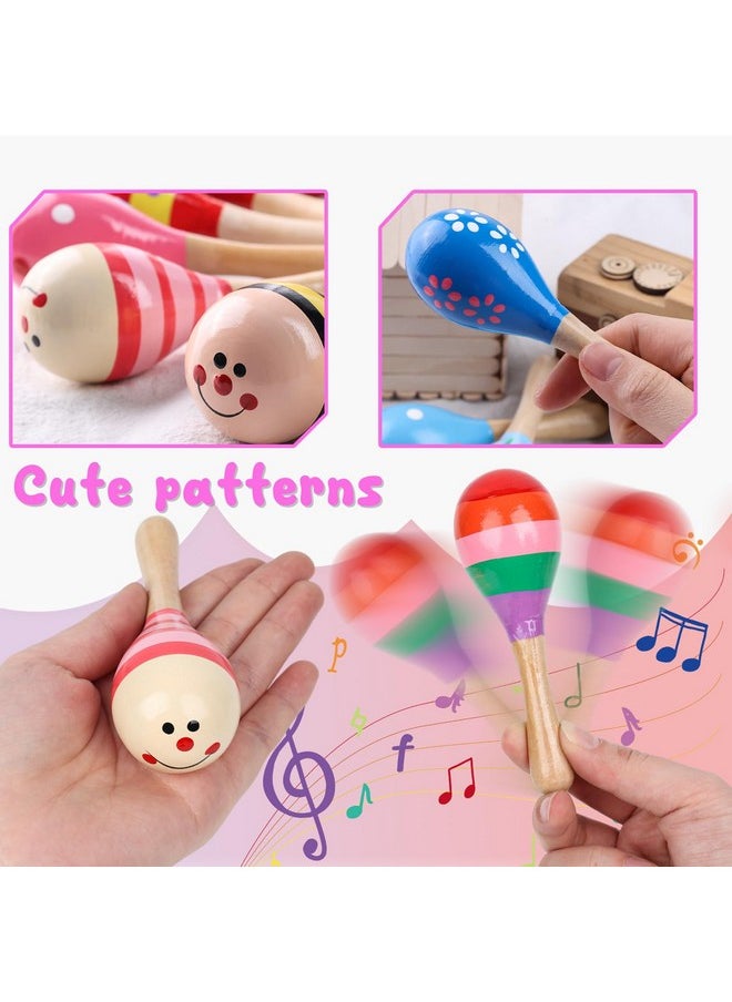 15Pcs Mini Wooden Maracas, Maracas For Toddler Musical Instruments Wooden Shakers Baby Musical Toys Infant Learning Maracas Toys