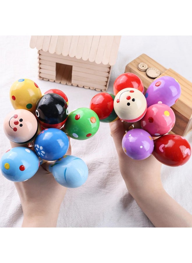 15Pcs Mini Wooden Maracas, Maracas For Toddler Musical Instruments Wooden Shakers Baby Musical Toys Infant Learning Maracas Toys