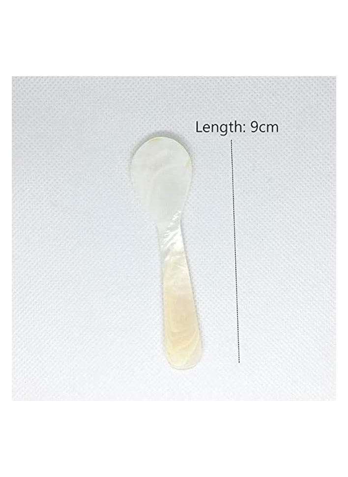 Spoons - Mother of Pearl MOP Spoon W Round Handle 3.55 inch, 2 pack