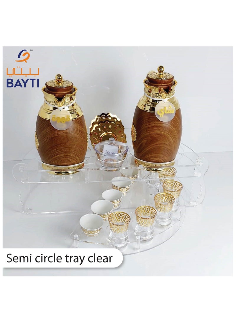 Carnation Semi Circle Tray Turnable