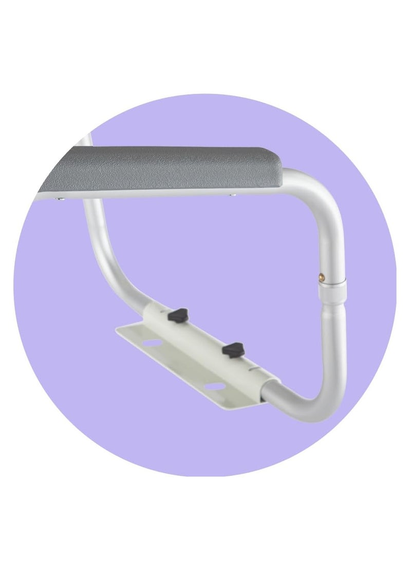 Toilet Grab Bar Foldable Drop Down Toilet Hand Rail Non Slip Toilet Aid Assist Rail Bathroom Safety Toilet Grab Bar Wall Mounted Seat Support Rail for Disabled Elderly Pregnant Load Up 136 kg