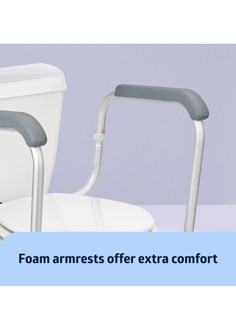 Toilet Grab Bar Foldable Drop Down Toilet Hand Rail Non Slip Toilet Aid Assist Rail Bathroom Safety Toilet Grab Bar Wall Mounted Seat Support Rail for Disabled Elderly Pregnant Load Up 136 kg