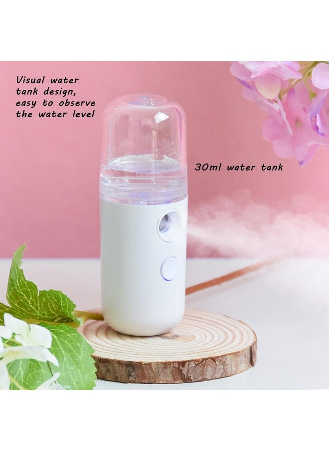 Gsmile Facial Mister, Portable Face Mister, Cool Nano Mist Sprayer For Face Hydrating, Mini Handy Mister For Eyelash Extensions With 1Oz Large Capacity Screwing Visual Water Tank Black/White