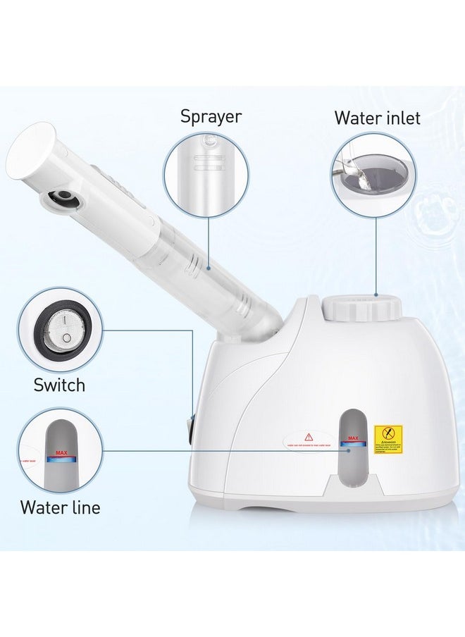 Facial Steamer Plus Extendable Arm Steaming Warm Mist Humidifier For Face Spa Sinuses Moisturizing, Salon Or Homeuse