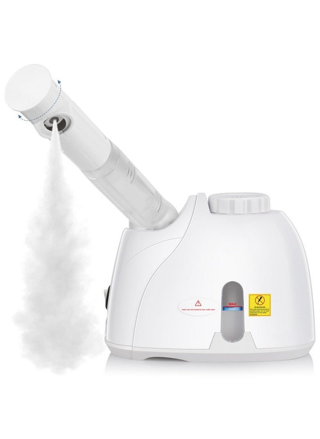 Facial Steamer Plus Extendable Arm Steaming Warm Mist Humidifier For Face Spa Sinuses Moisturizing, Salon Or Homeuse