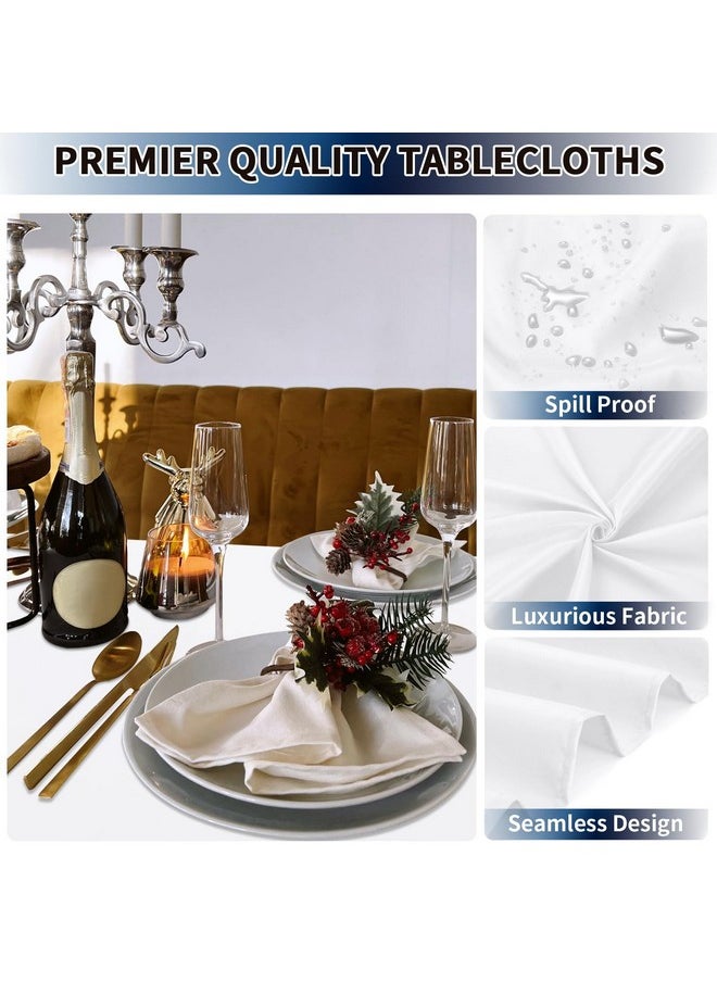 6 Pack White Table Cloths 60 X 102 Inch, Stain And Wrinkle Resistant Table Linen For 6 Ft Rectangle Table, Polyester Table Covers For Dining Table, Wedding, Party, Banquet And Camping