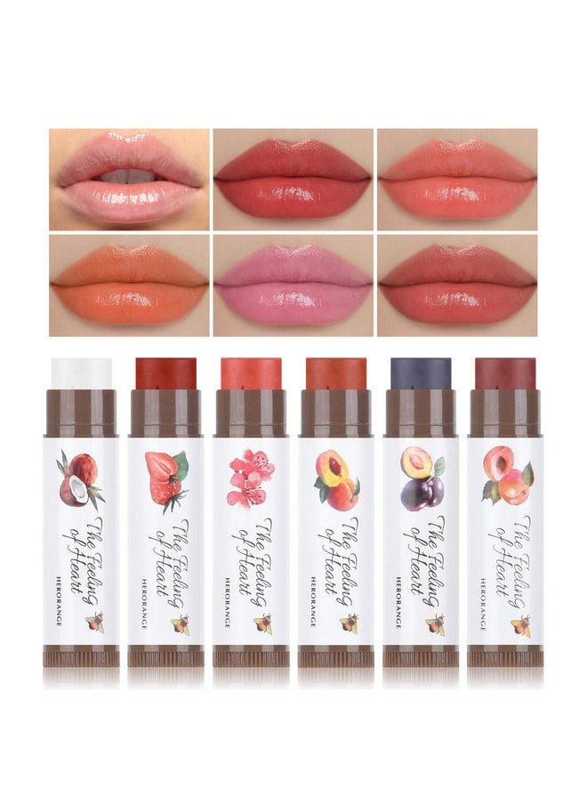 Tinted Lip Balm, Tinted Chapstick 2 In 1 Moisturizing Lip Balm And Buildable Lipstick, Instant Hydration Chapped Lips And Pale Lips, Keep Lips Hydrated Lip Moisturizer, 0.16Oz, Pack Of 6
