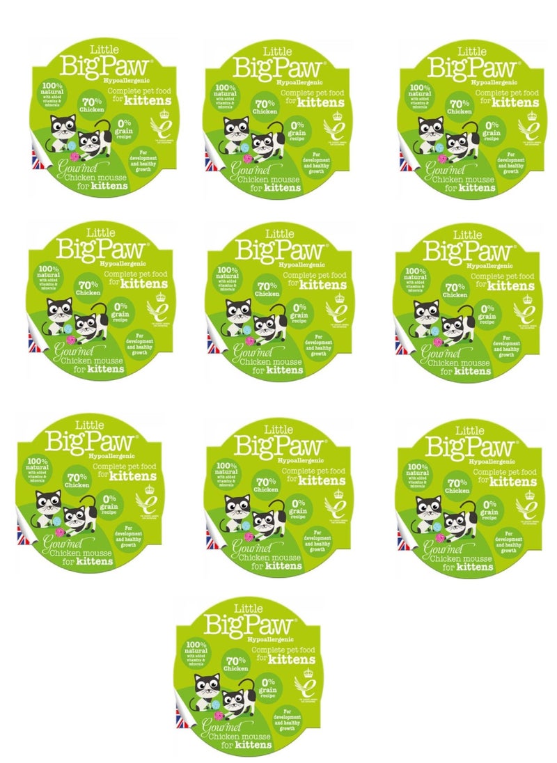 Little Big Paw Gourmet Chicken Mousse Perfect Nutrition Kittens Wet Food 10X85G