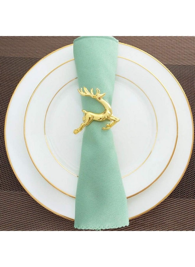 Napkin Rings, 6Pcs Gold Elk Chic Napkin Rings For Place Settings, Wedding Receptions, Christmas, Thanksgiving And Home Kitchen Dining Table Linen Accessories