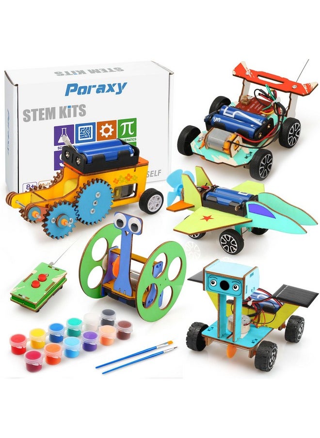 5 In 1 Stem Model Car Kits, Stem Projects For Kids, Boys Toys Age 8-10, 3D Wooden Puzzles, Crafts Educational Science Building Kit, Birthday Gifts For 8 9 10 11 12 Year Old Boys And Girls