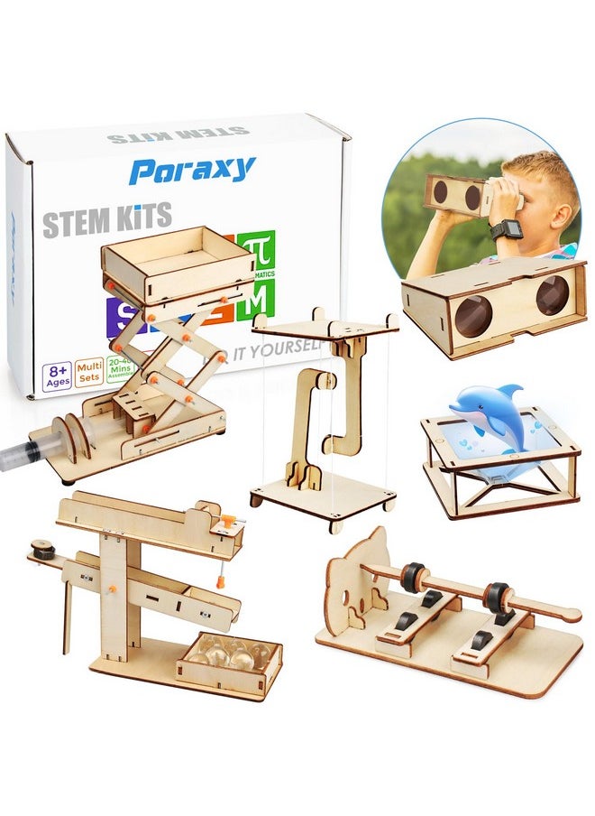 6 In 1 Stem Kits For Kids Age 8-10, Science Building Educational Experiment Projects 8-12, 3D Wooden Puzzles Crafts, Toys For Age 8-13, Gifts For Boys And Girls 6 7 8 9 10 11 12 13 Years Old