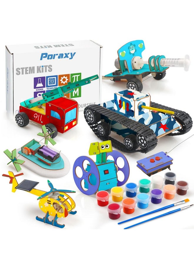 Stem Kits For Kids Ages 8-10-12, 6 Set Model Car Kits, 3D Wooden Puzzles, Educational Science Experiment Projects Crafts Kits, Building Toys, Gifts For Boys And Girls 8 9 10 11 12 13 Year Old