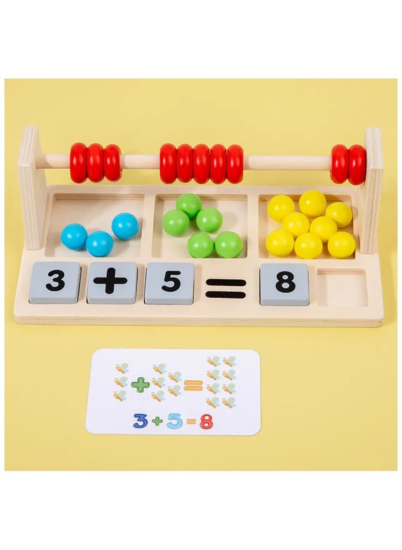 Wooden Math Educational Abacus Toy - Colorful Bead Sorting Game for Toddlers & Preschoolers, Montessori Learning Toy for Counting, Math Skills, and Early STEM Education