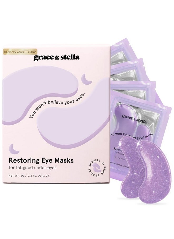 Under Eye Patches For Puffy Eyes And Dark Circles (Retinol, 24 Pairs) Restoring Gel Under Eye Masks With Hyaluronic Acid - Vegan Cruelty-Free Skincare Birthday Gifts For Women