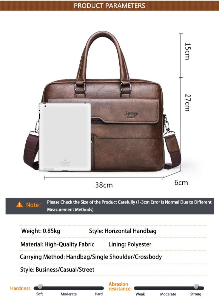 Mens Messenger Bag Leather 15 Inches Laptop Briefcase Large Laptop Bag Satchel Crossbody Bag