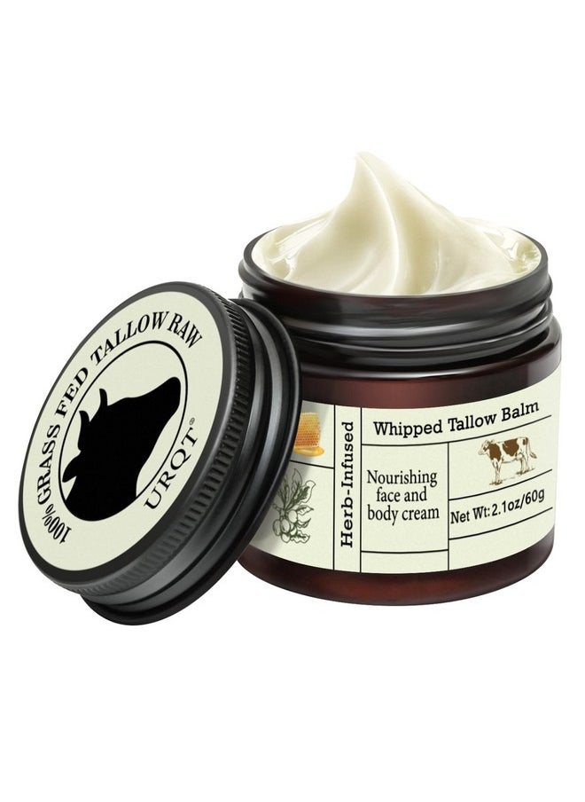 Beef Tallow For Skin - Organic Grass-Fed Whipped Beef Tallow And Honey Balm - Deeply Moisturizing For Face & Body - Natural Skin Care For Soft, Supple Skin