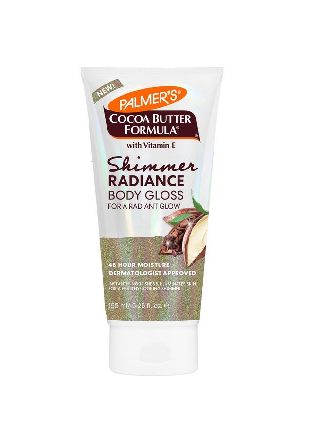 Cocoa Butter Formula Shimmer Body Lotion With Vitamin E, 5.25 Fl Oz, Radiance Body Gloss, Help Blur Veins, Cellulite, Marks, 48 Hour Moisture