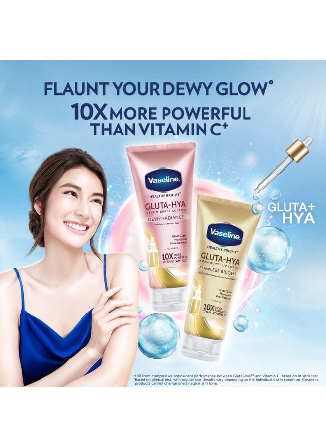 Vaseline Healthy Bright Gluta-Hya Serum Burst UV Lotion Flawless bright (330ml) 2pcs